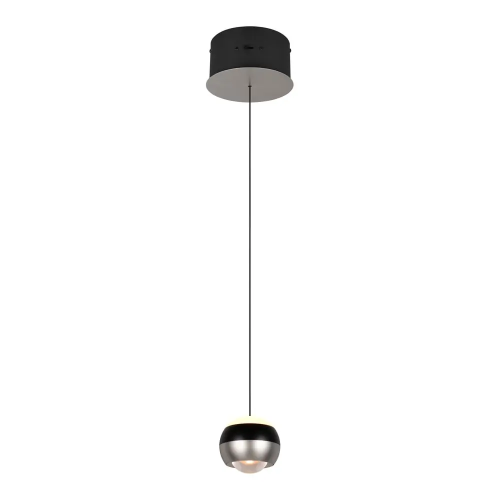 Lustră neagră-argintie LED ø 15,5 cm Orbit – Trio Select