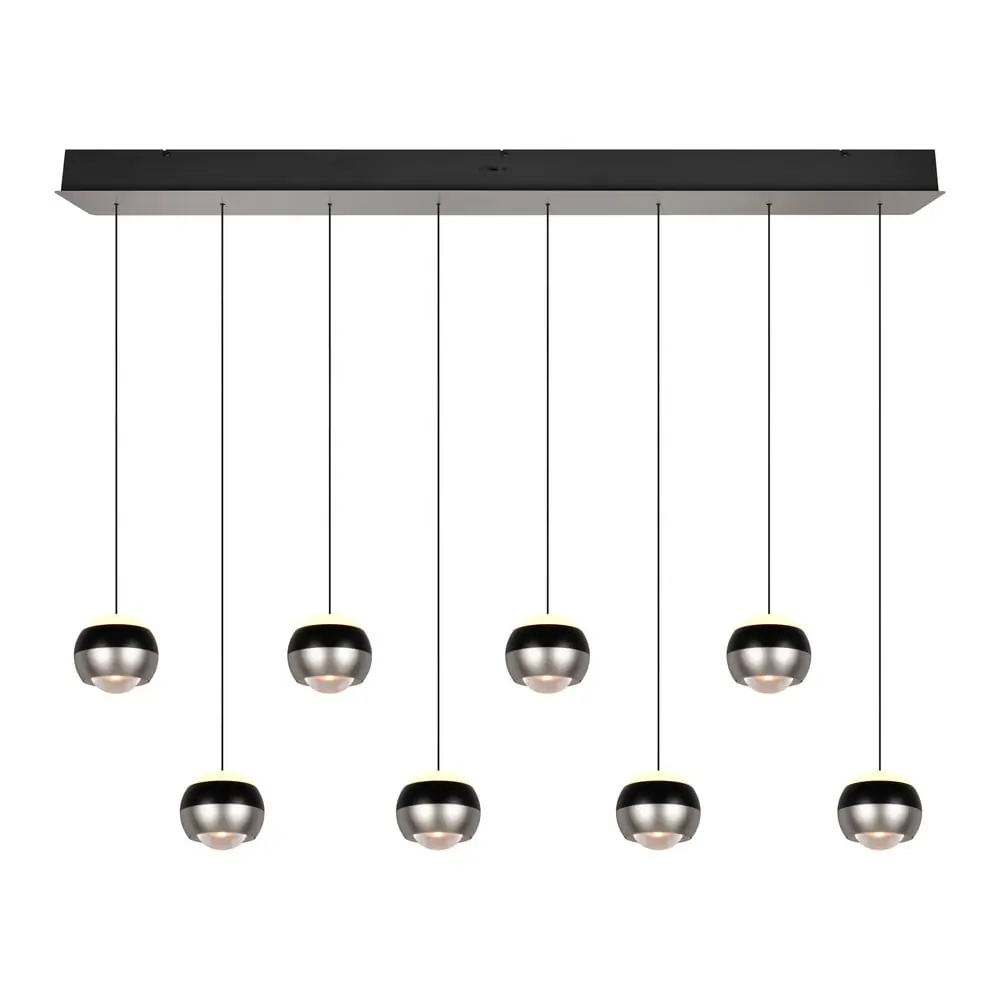 Lustră neagră-argintie LED Orbit – Trio Select