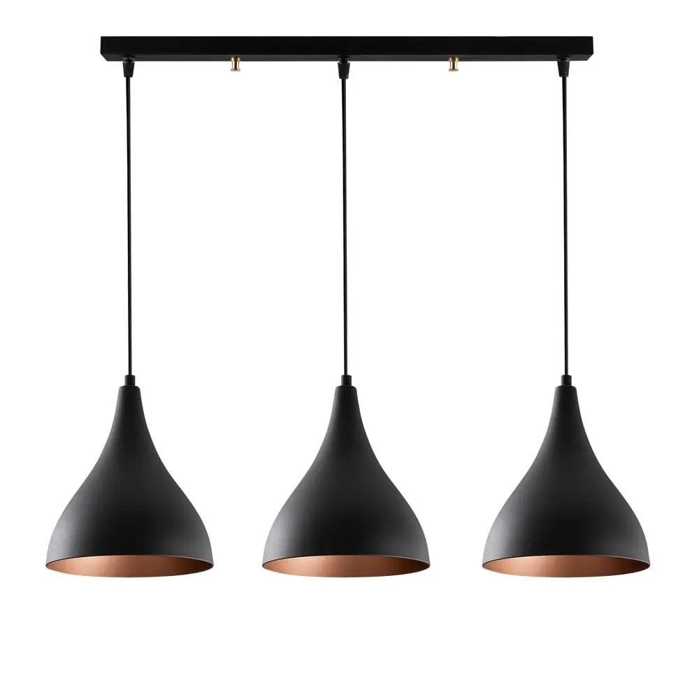Lustră neagră cu abajur din metal Sağlam – Opviq lights