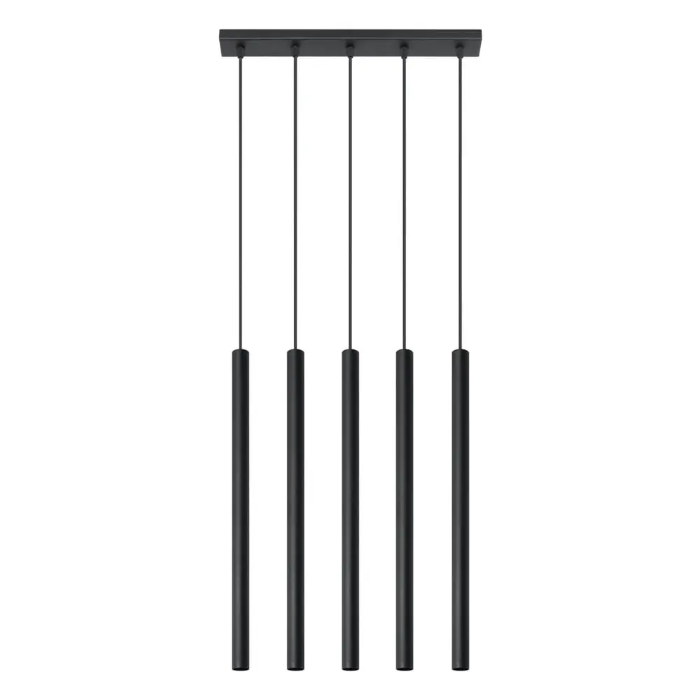 Lustră Sollux Fideus, lungime 45 cm, negru