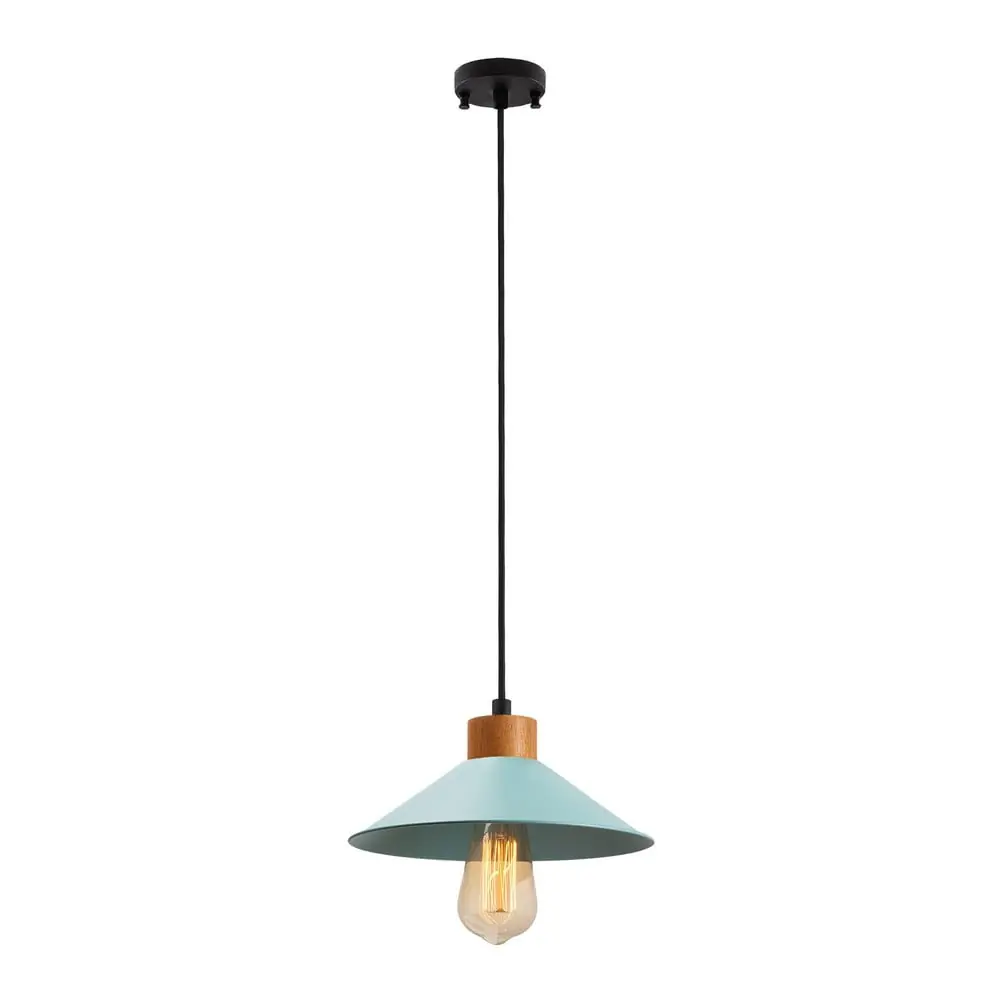 Lustră turcoaz/în culoare naturală cu abajur din metal ø 24 cm Manavgat – Opviq lights