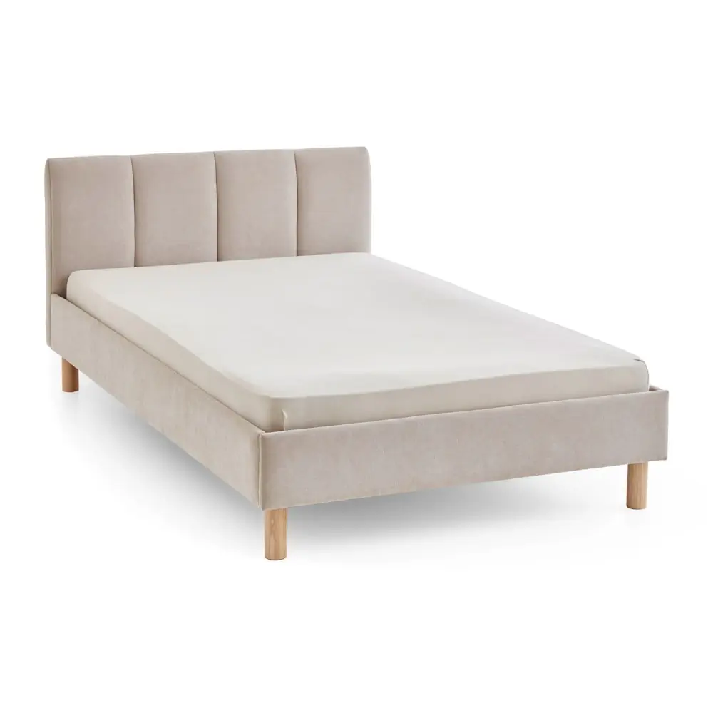 Pat matrimonial bej tapițat fără somieră 140x200 cm Joker – Meise Möbel