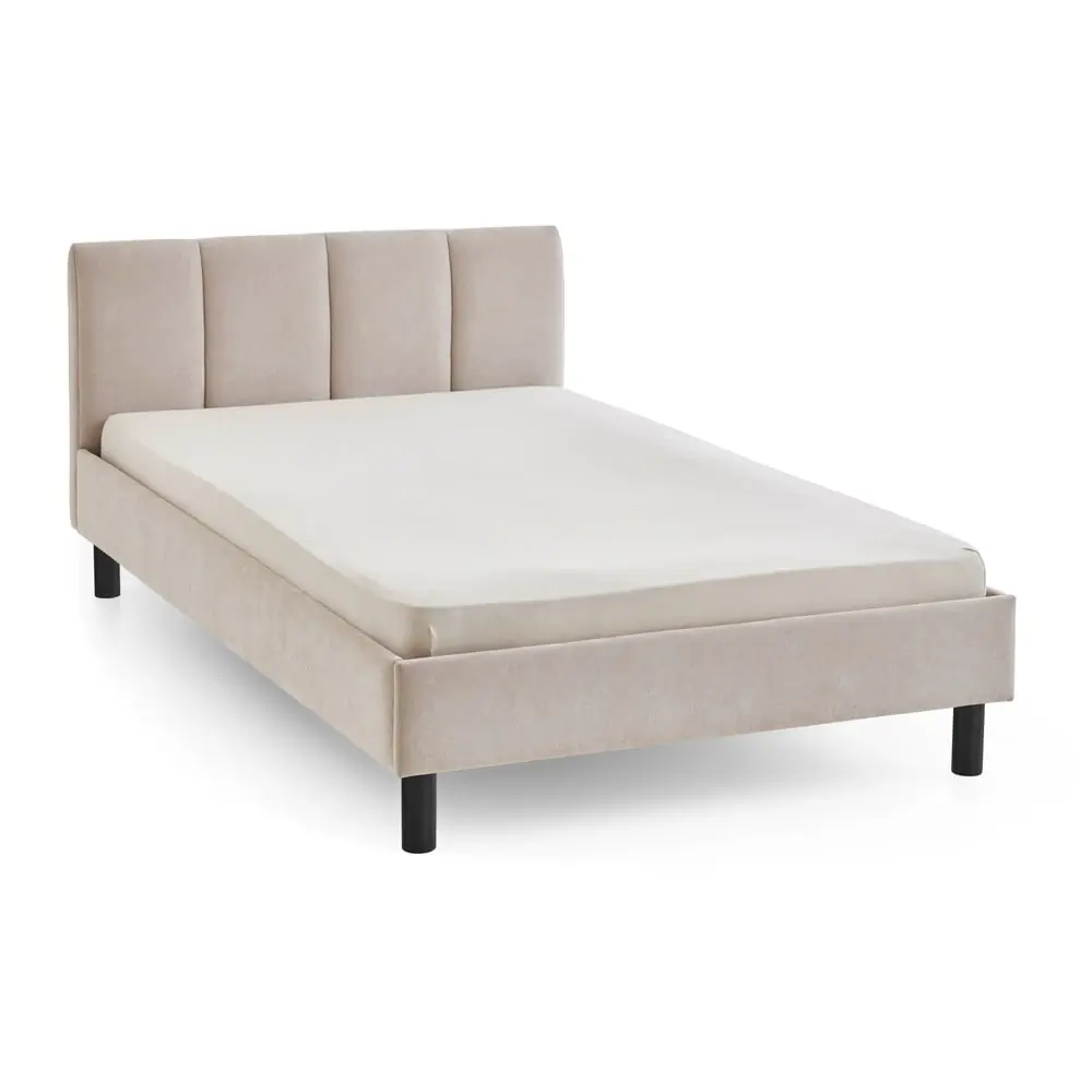 Pat matrimonial bej tapițat fără somieră 140x200 cm Joker – Meise Möbel