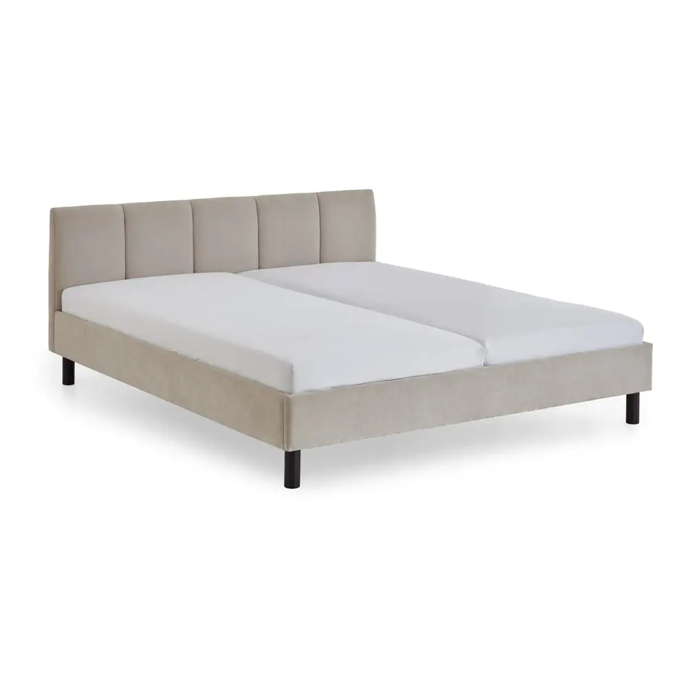 Pat matrimonial bej tapițat fără somieră 180x200 cm Joker – Meise Möbel