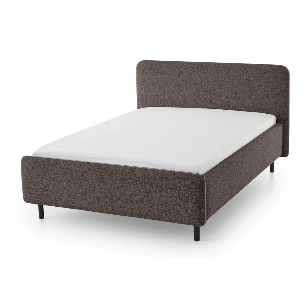 Pat matrimonial gri antracit tapițat cu spațiu de depozitare cu somieră 140x200 cm Primo – Meise Möbel