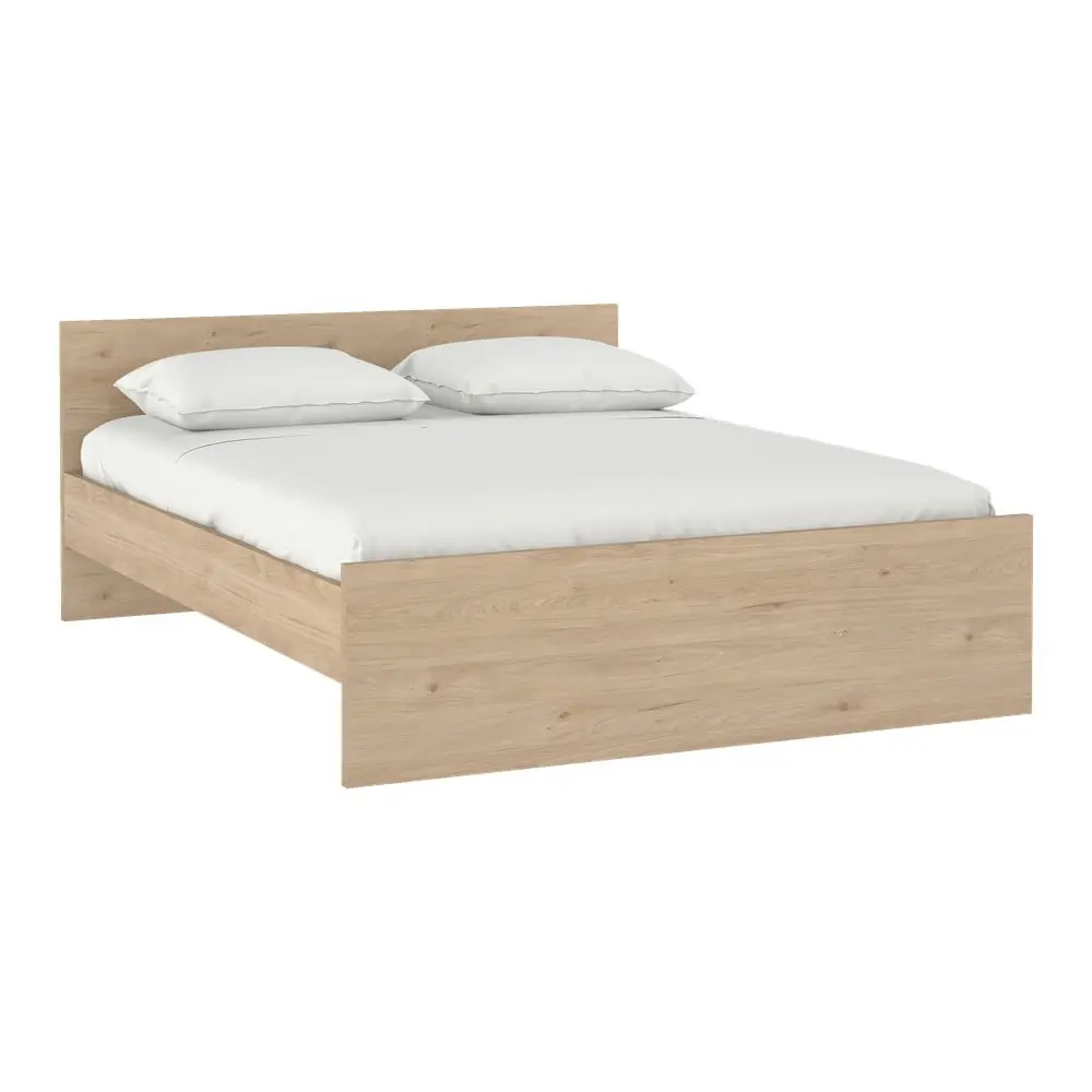 Pat matrimonial în culoare naturală cu aspect de lemn de stejar fără somieră 180x200 cm Naia – Tvilum