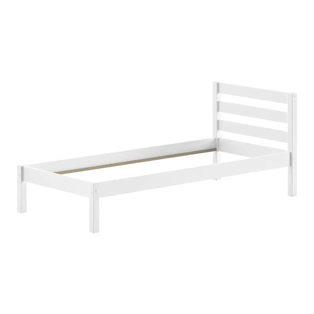 Pat pentru copii alb din lemn de pin fără somieră 90x200 cm Pino – Vipack