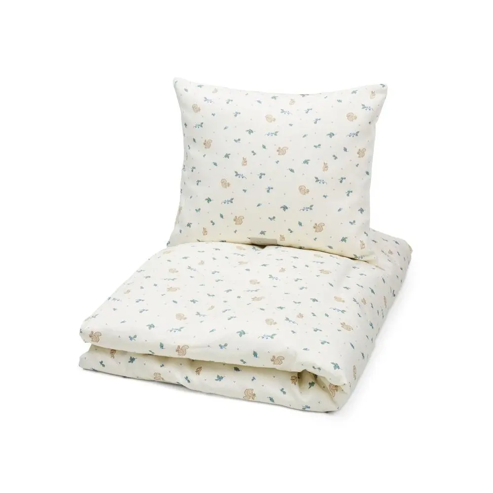 Lenjerie de pat pentru copii crem din bumbac organic pentru pat de o persoană 140x200 cm Blueberries – Cam Cam Copenhagen