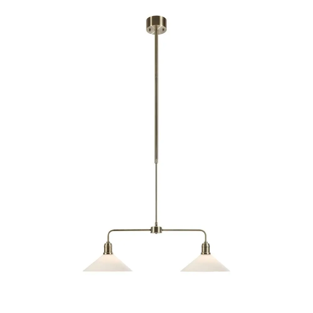 Lustră albă/alămie din metal cu abajur din sticlă Vela – Markslöjd