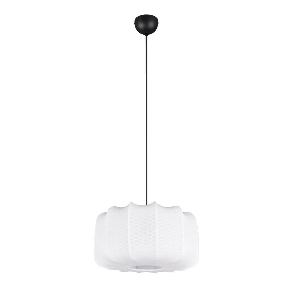 Lustră albă din metal cu abajur textil ø 40 cm Madleine – Reality