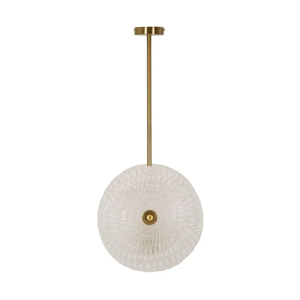 Lustră aurie cu abajur din sticlă Glass – Mauro Ferretti