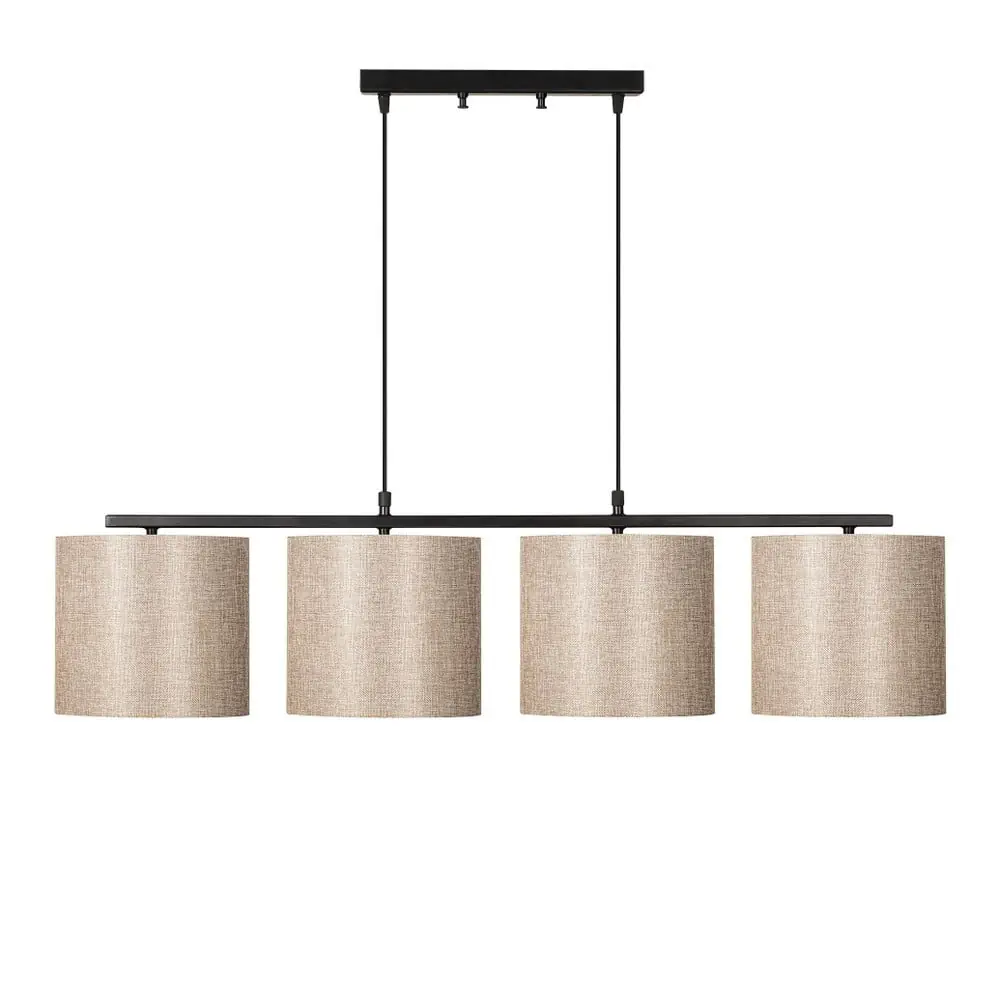 Lustră neagră cu abajur textil Baston – Opviq lights