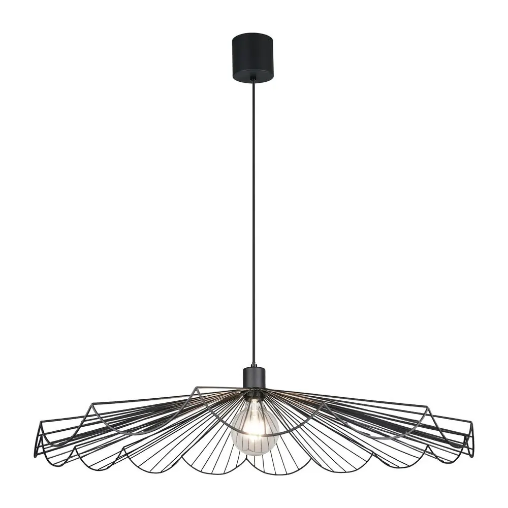 Lustră neagră din metal cu abajur din metal ø 80 cm Margarita – Reality