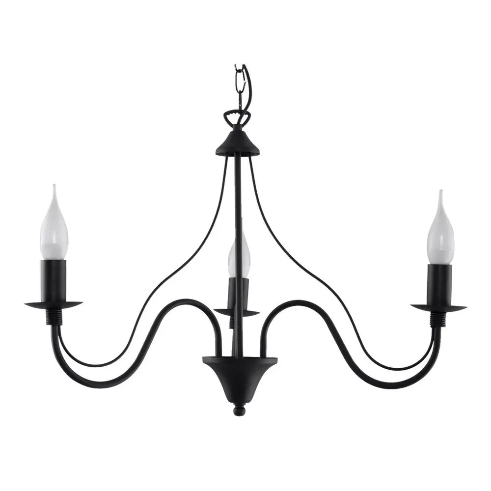 Lustră neagră din metal ø 60 cm Fiorano – Sollux