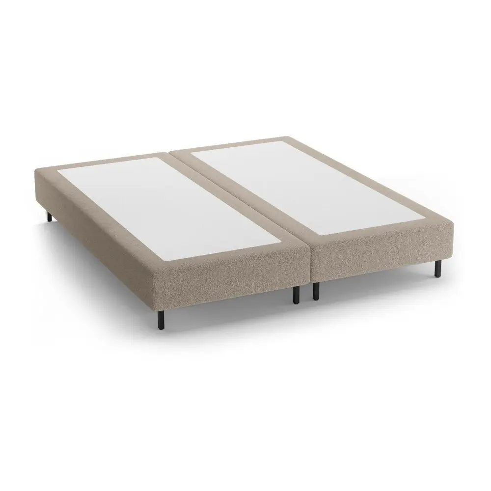 Pat matrimonial bej tapițat fără tăblie 180x200 cm Whale – Micadoni