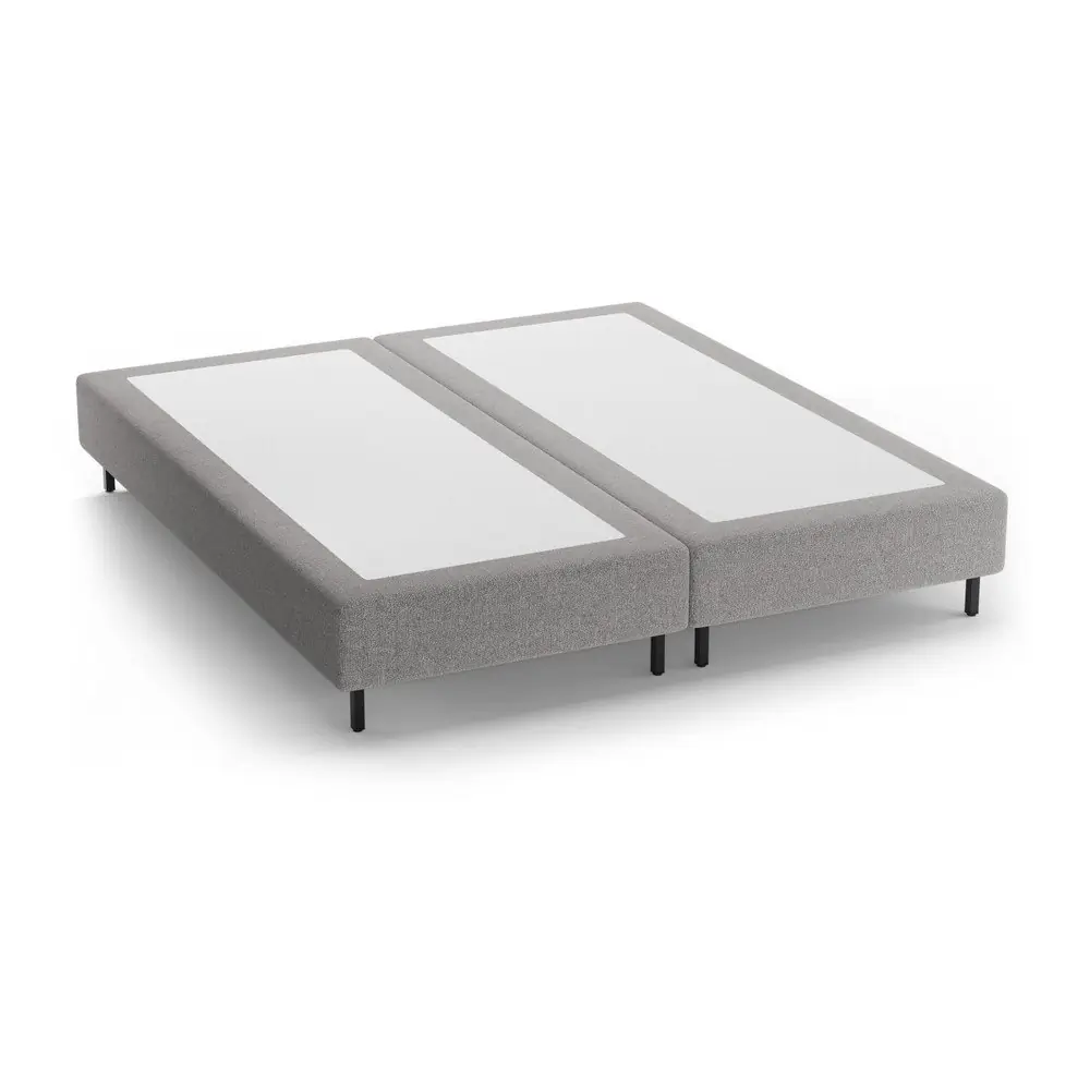 Pat matrimonial gri tapițat fără tăblie 200x200 cm Whale – Micadoni