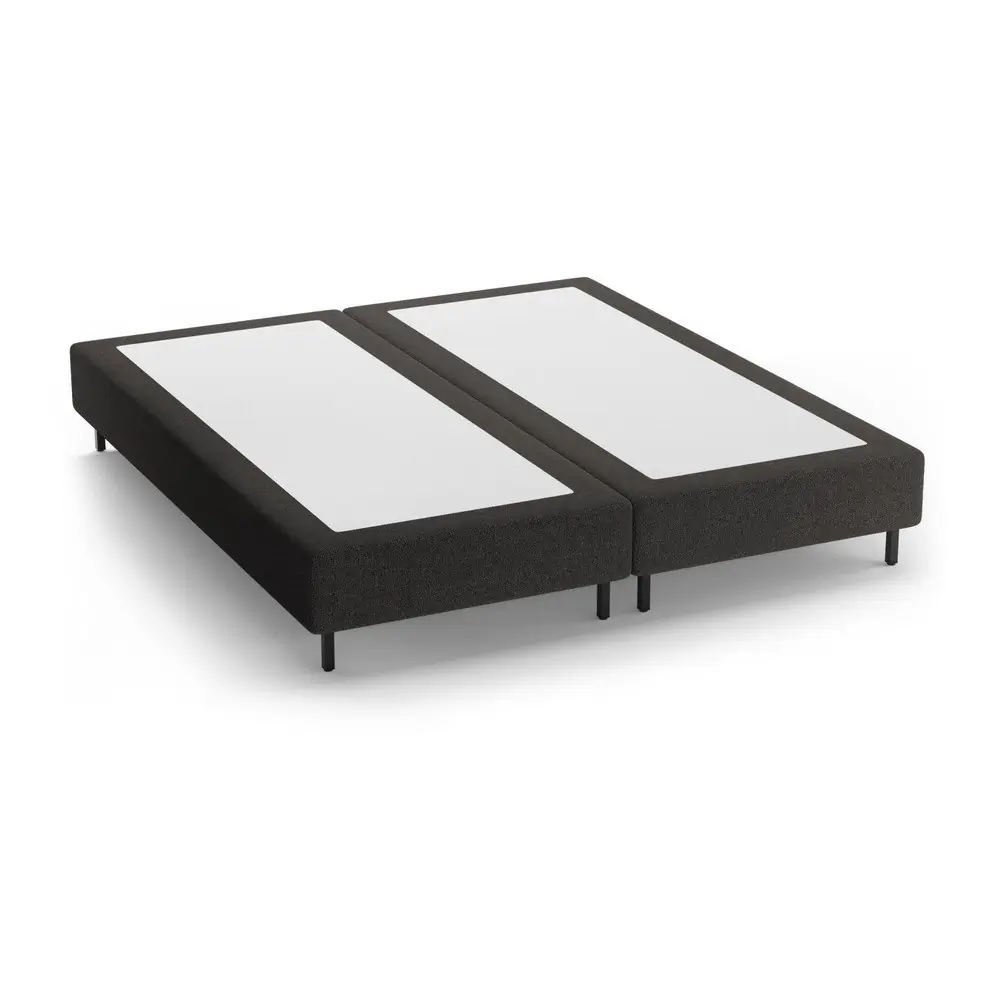 Pat matrimonial negru tapițat fără tăblie 180x200 cm Whale – Micadoni