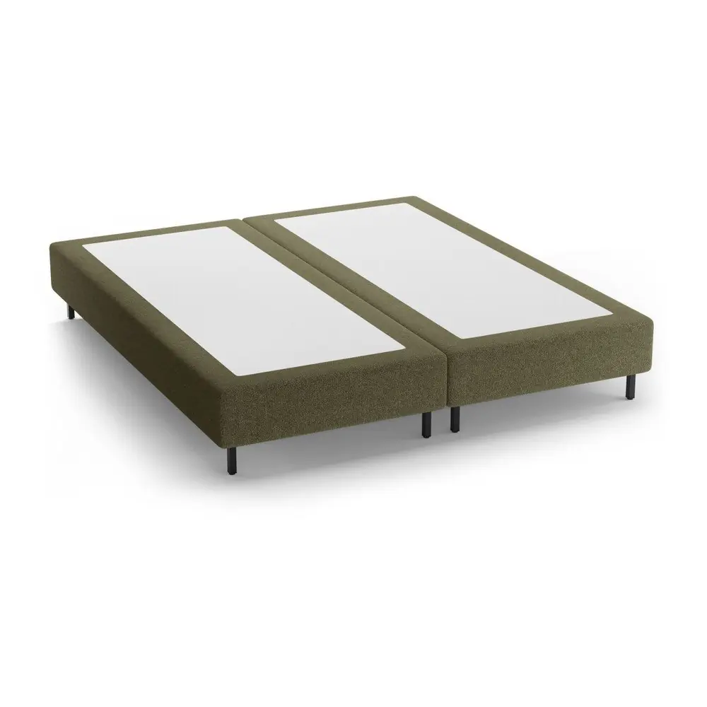 Pat matrimonial verde tapițat fără tăblie 200x200 cm Whale – Micadoni