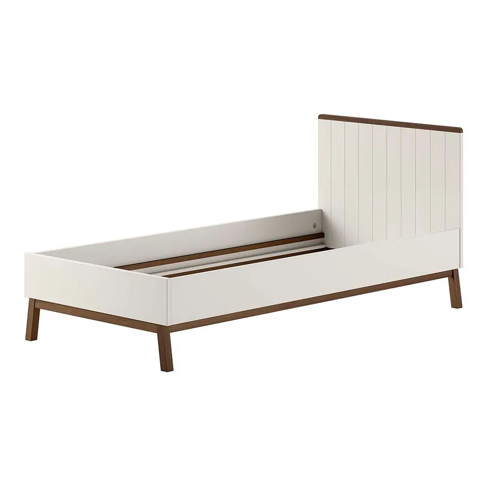 Pat pentru copii bej din lemn de pin fără somieră 90x200 cm Sezane – Vipack