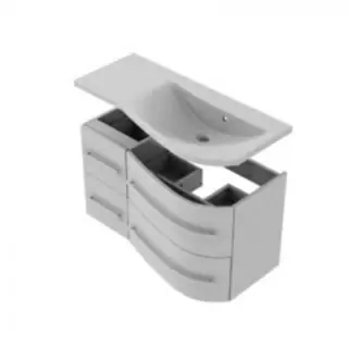 Baza de lavoar Oristo Opal suspendat dreapta alb lucios 90x45xH50 cm