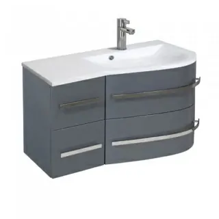 Baza de lavoar Oristo Opal suspendat dreapta gri lucios 90x45xH50 cm