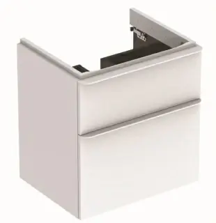 Baza lavoar Geberit Smyle Square 60 x 47 cm cu doua sertare, culoare alb lucios