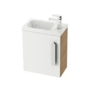 Baza lavoar Ravak SD Chrome 40x22xH50 cm, alb si stejar, dreapta