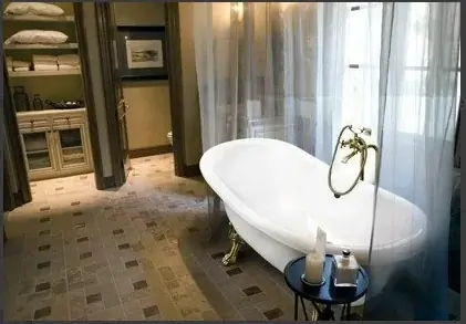 Cada de mijloc Besco Amelia 190 x 77 cm cu picioare culoare auriu