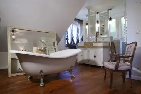 Cada de mijloc Besco Amelia 190x77 cm cu picioare crom