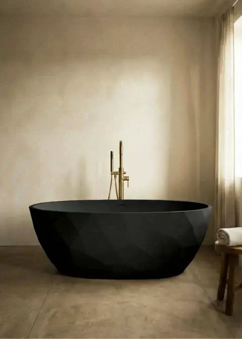 Cada din acril freestanding elaya negru mat