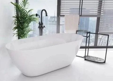 Cada freestanding Besco Moya compozit 170x72 cm, alb lucios