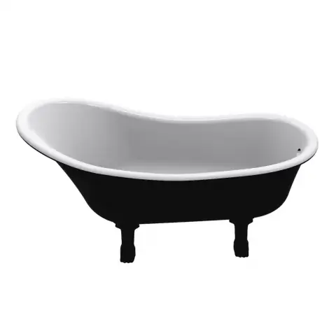 Cada freestanding compozit Coloana Mirabella 175x80.5 cm negru mat