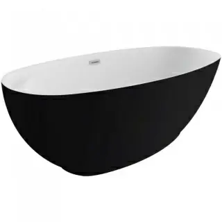 Cada freestanding Spatio Kivi acril 165x75 cm, negru mat