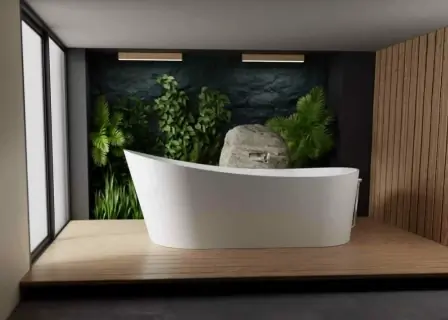 Cada freestanding Vayer Cetus compozit mineral EverHard 180x83,2xH69,5cm fara preaplin