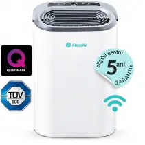 Dezumidificator si purificator cu consum redus de energie AlecoAir D16 PURIFY, 16 l /24h, WiFi, HEPA, Ionizare, Uscare Rufe