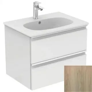 Mobilier baza Ideal Standard Tesi 60X49X44 cm cu doua sertare lemn deschis