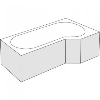 Panou frontal cada Radaway Kariteia, 160 cm dreapta
