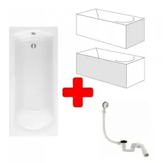 Set PROMO Radaway Kea cada, panou lateral frontal si sifon R135 160 x 75 cm